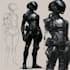 do anime style mecha robot illustrations