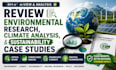 review environmental research, climate analysis, and sustainability case studies