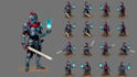 do pixel character sprite animation, 8 direction top down isometric character