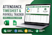 create attendance, payroll and timesheet tracker in google sheet and excel