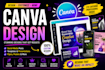 do editable canva brochure, canva flyer, canva trifold design