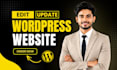 customize, edit and update wordpress website professionally