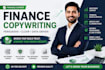 website copy for banks, fintech, and financial services