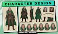 design ai character concept art and character reference sheets