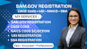 do cage code, uei, sam gov registration, naics code, and sba registration