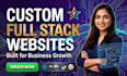 build a custom website, full stack development, front end and back end