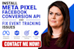 install meta pixel facebook conversion API and fix event tracking issues