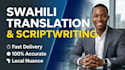 write scripts and provide accurate swahili translation