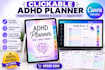 create clickable hyperlink adhd planner in canva