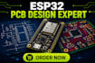 design esp32 pcb with schematic, layout and gerber files