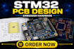 design stm32 pcb with schematic, layout and gerber files