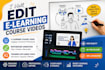 edit elearning course video, whiteboard animation, training explainer video