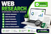 do accurate web research,data collect and internet research