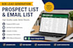 do b2b lead generation,prospect list building and email list
