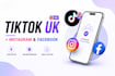 create tiktok UK, instagram, and facebook accounts