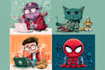 draw cartoon illustrations for you