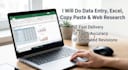 do fast and accurate data entry, copy paste, and excel work