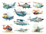 draw aircraft, helicopter, airplane into a vector