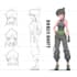 illustrate anime outfit reference sheet