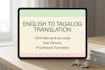 professionally translate english to tagalog or vice versa