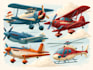 draw aircraft, airplane, helicopter into a vector cartoon