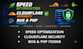 optimize website speed, setup cloudflare security and fix web errors