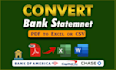 reconcile bank statement PDF to editable format