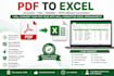 convert PDF to excel with accurate data entry