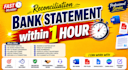 reconcile bank statement PDF to editable format