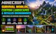 minecraft survival worlds, custom landscapes and detailed environment designs