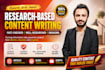 do deep research and write fact based engaging content