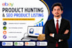 do ebay listing, ebay SEO, ebay winnig products hunting