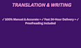 do professional translation and article writing