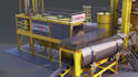 create realistic 3d industrial asphalt mixing plant and machinery