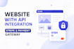 develop a website with API integration, stripe and payment gateway