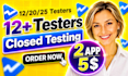 google play closed testing with 12 testers