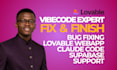 fix finish improve test lovable vibe code lovable website lovable cloud webapp