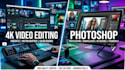 professional 4k video editting and photosop