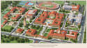 design custom university campus map, school college wayfinding illustrated map