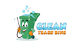 design fresh wash clean trash bins logo