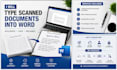 type scanned documents into word