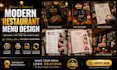design a professional restaurant and cafe menu