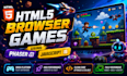 develop 2d and 3d HTML5 browser games using phaser js and javascript