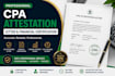provide professional CPA attestation letter and financial certification