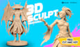sculpt 3d model character, action figure, toys, and statue for 3d printing