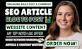 write seo blog posts, articles, website content, and content design