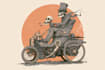 draw retro vintage style illustration