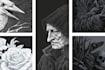 draw dark art illustration with engraving style