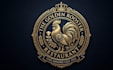 create a luxury rooster restaurant badge logo