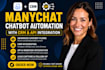 build advanced manychat chatbot automation with CRM and API integration
